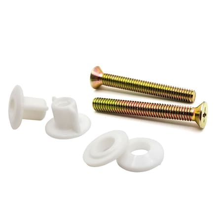 Thrifco Plumbing 5/16 Inch x 2-1/2 Brass-plated Toilet Seat Bolts Set 4401733